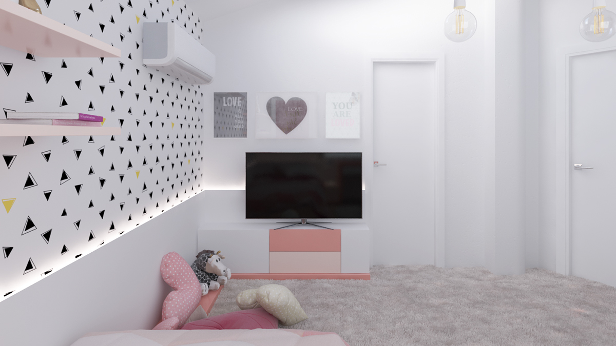 Teenage girls bedroom concept