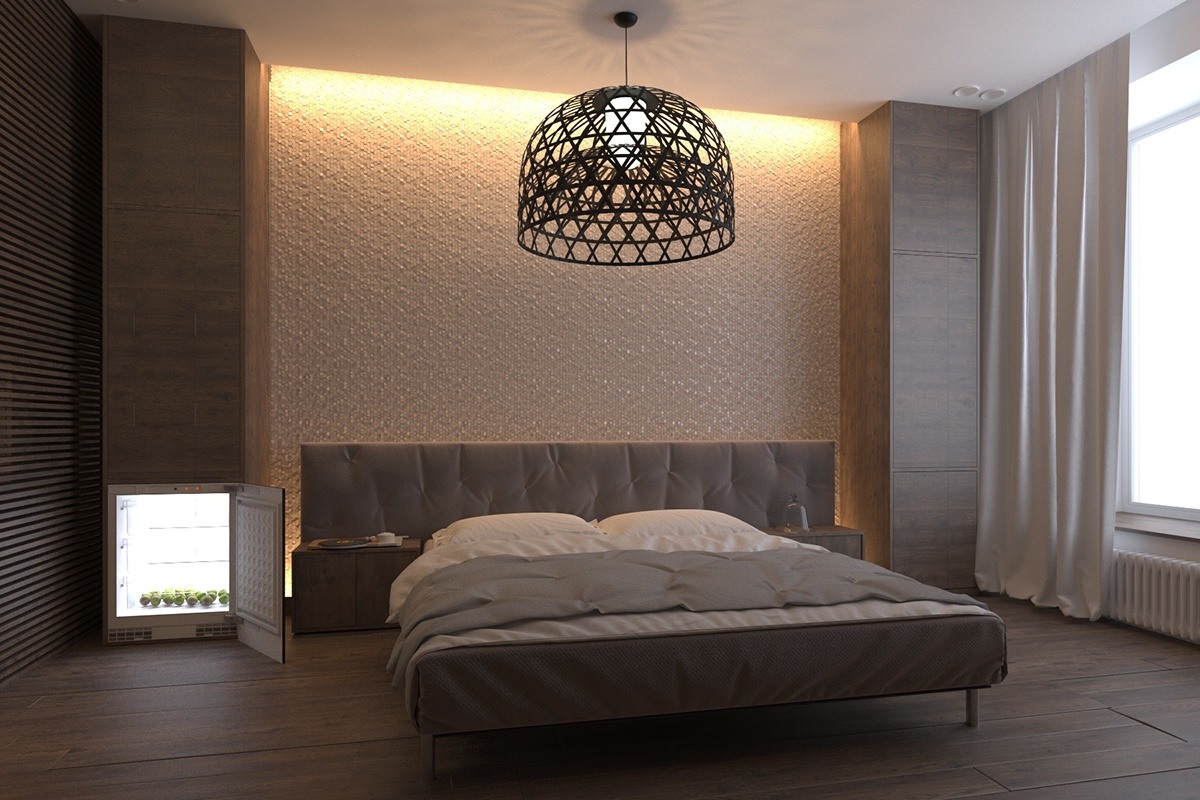 Dark bedroom interior style