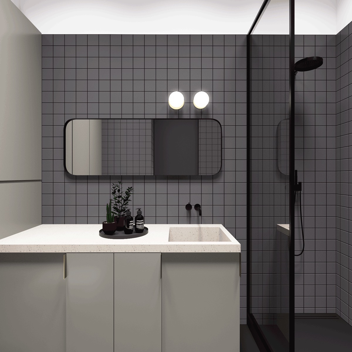 Creative bathroom design for small apartment