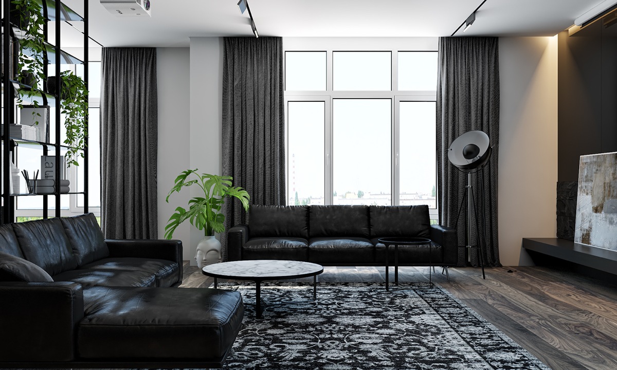 Majestic living room interior design ideas with black color