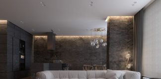 Luxurious apartment design with sexy dark interior design