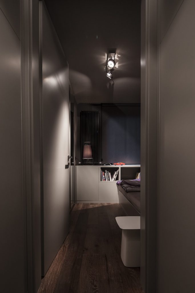 View of Industrial Apartment Design With Dark Interior Style - RooHome