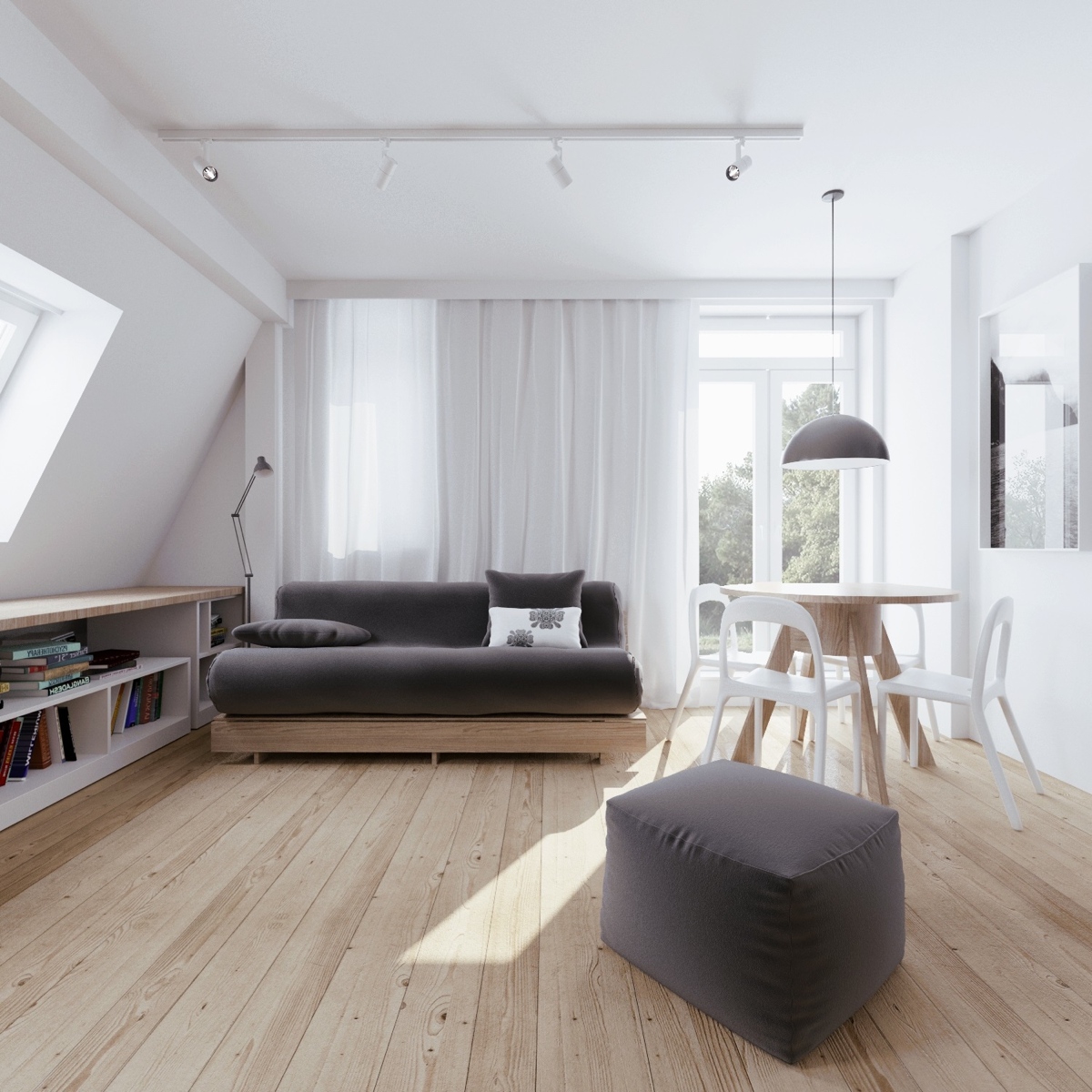 Minimalist Apartment Design With Soft Color Scheme - RooHome