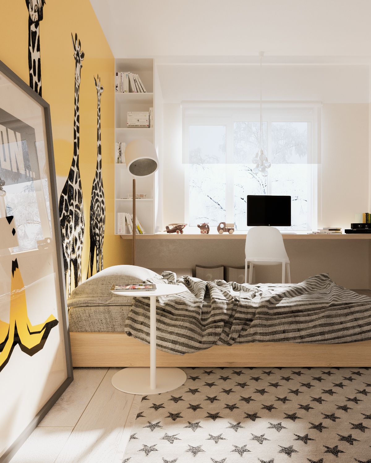 Modern interior style for kids bedroom