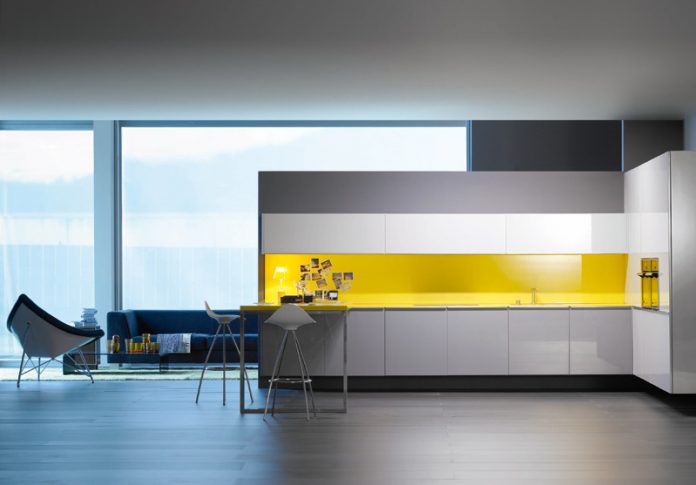 Yellow kitchen design