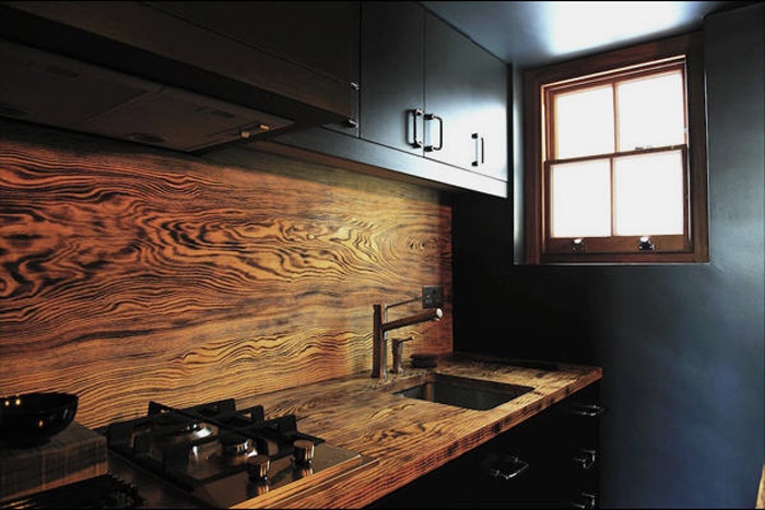 wooden kitchen wall