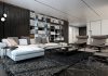 Dark living room interior design
