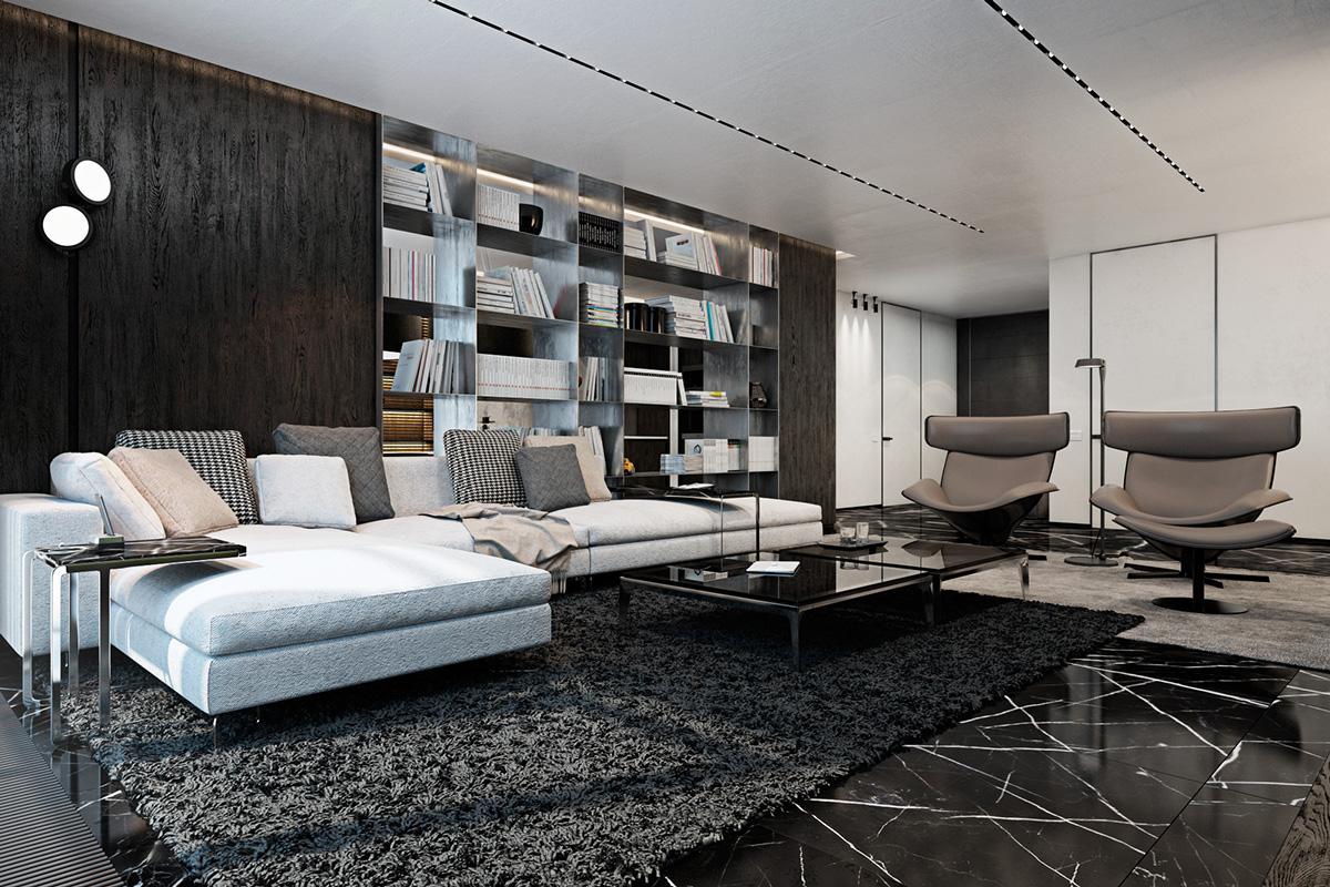 interior living room dark designs dramatic layout shades yurov