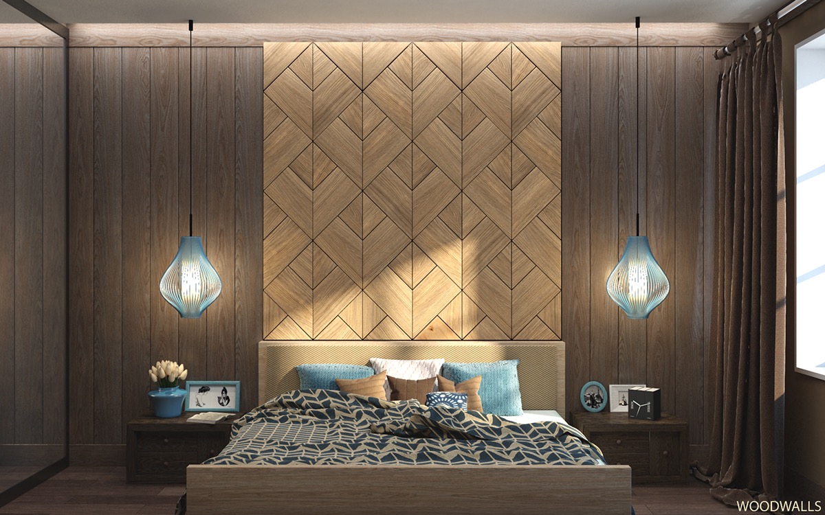 geometric wood wall pattern