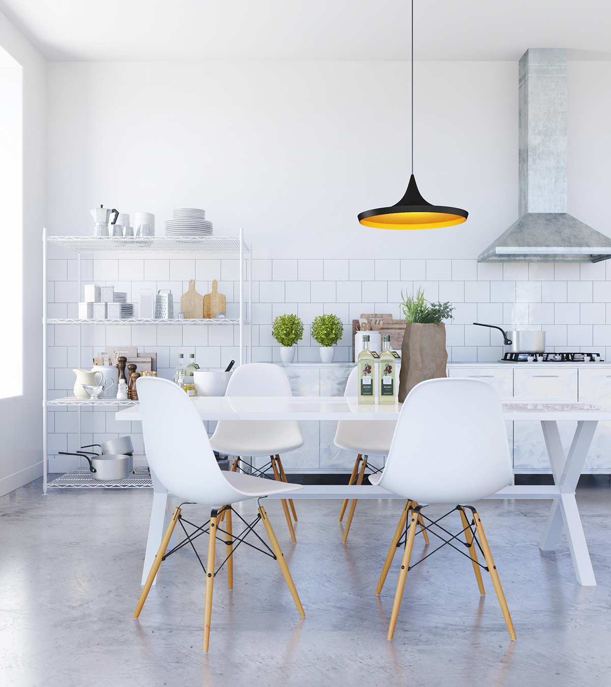 white dining room design