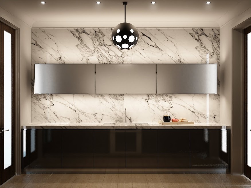 marble kitchen wall