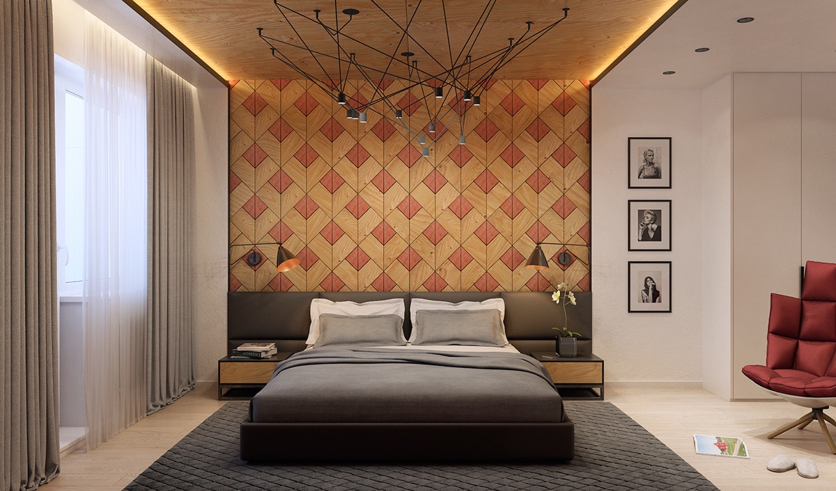 Simple wall texture designs for bedroom