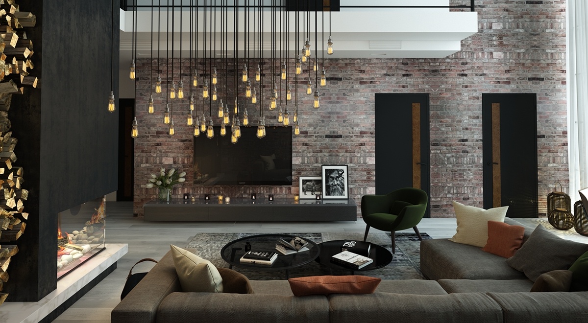 Dark Interior Style Modern Luxury Living  Room Ideas  