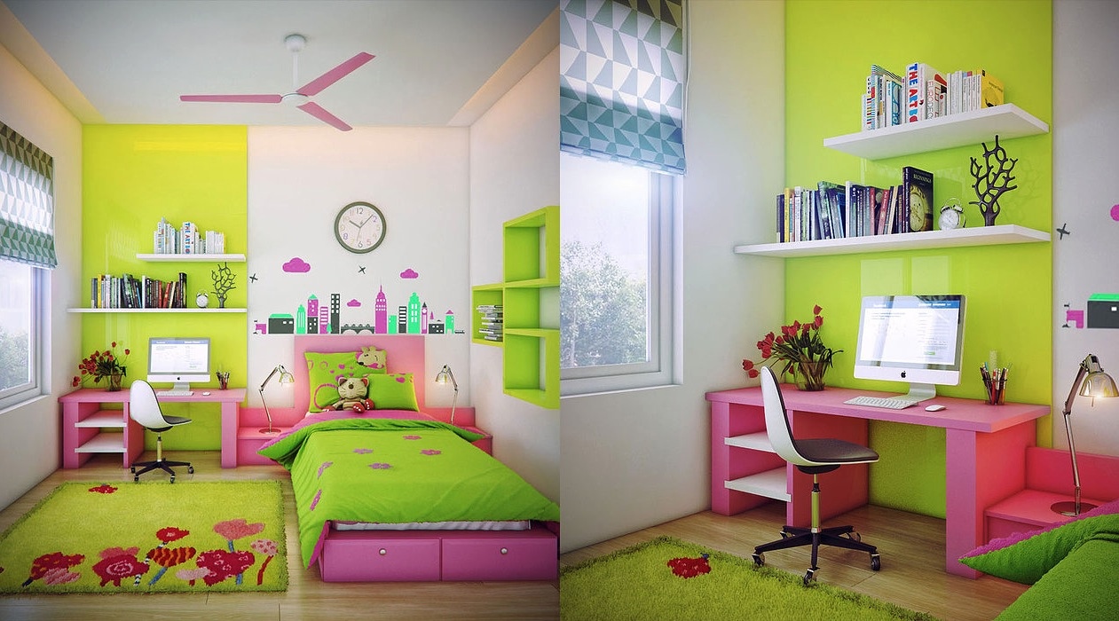 colorful bedroom design for girls