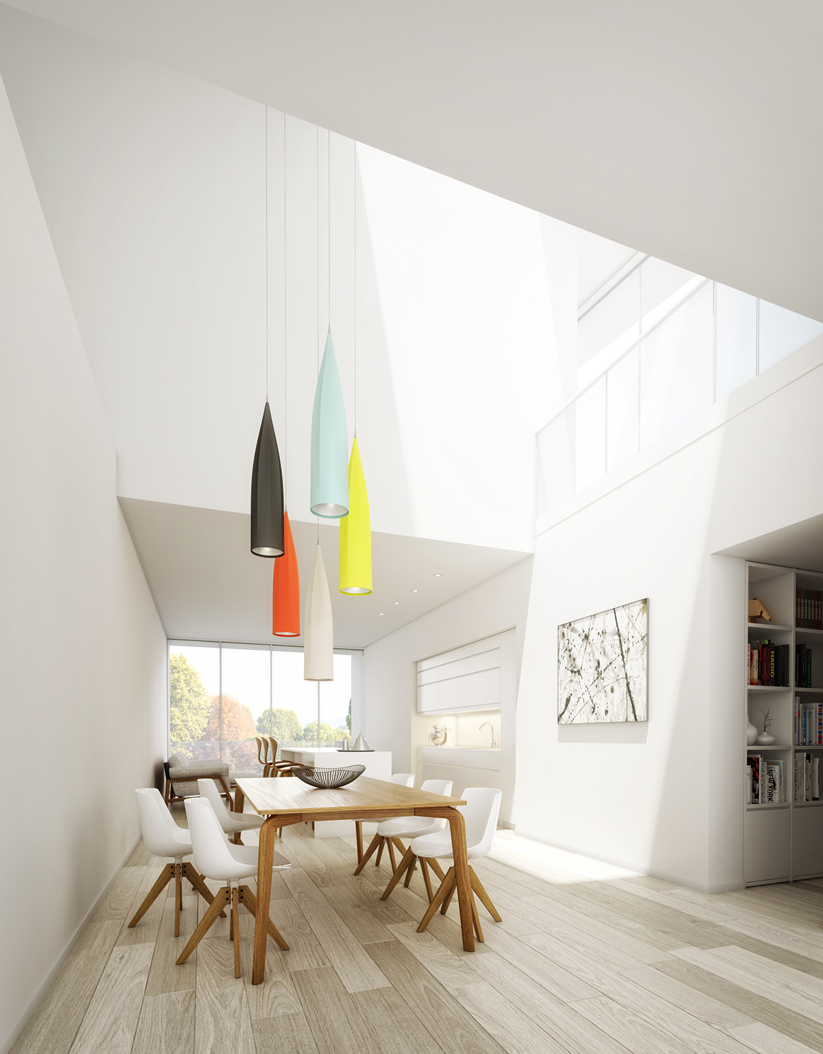 dining room with wooden accents