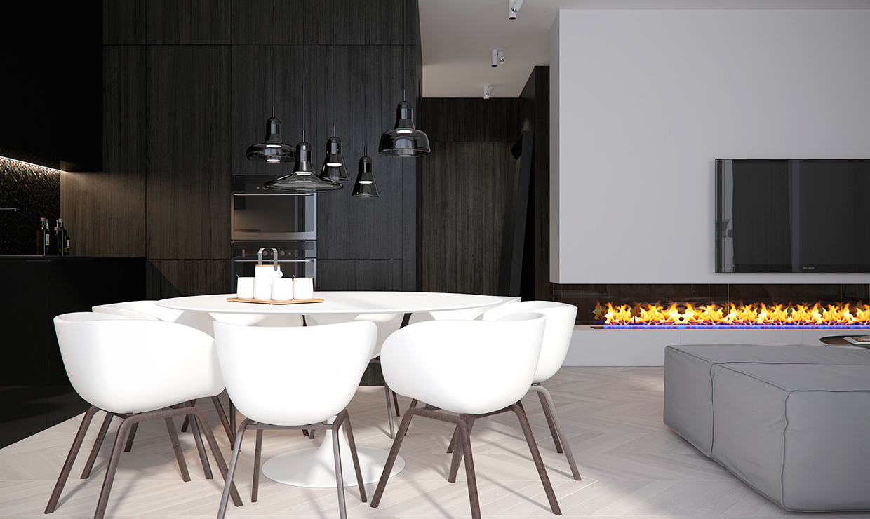 modern light in dining room