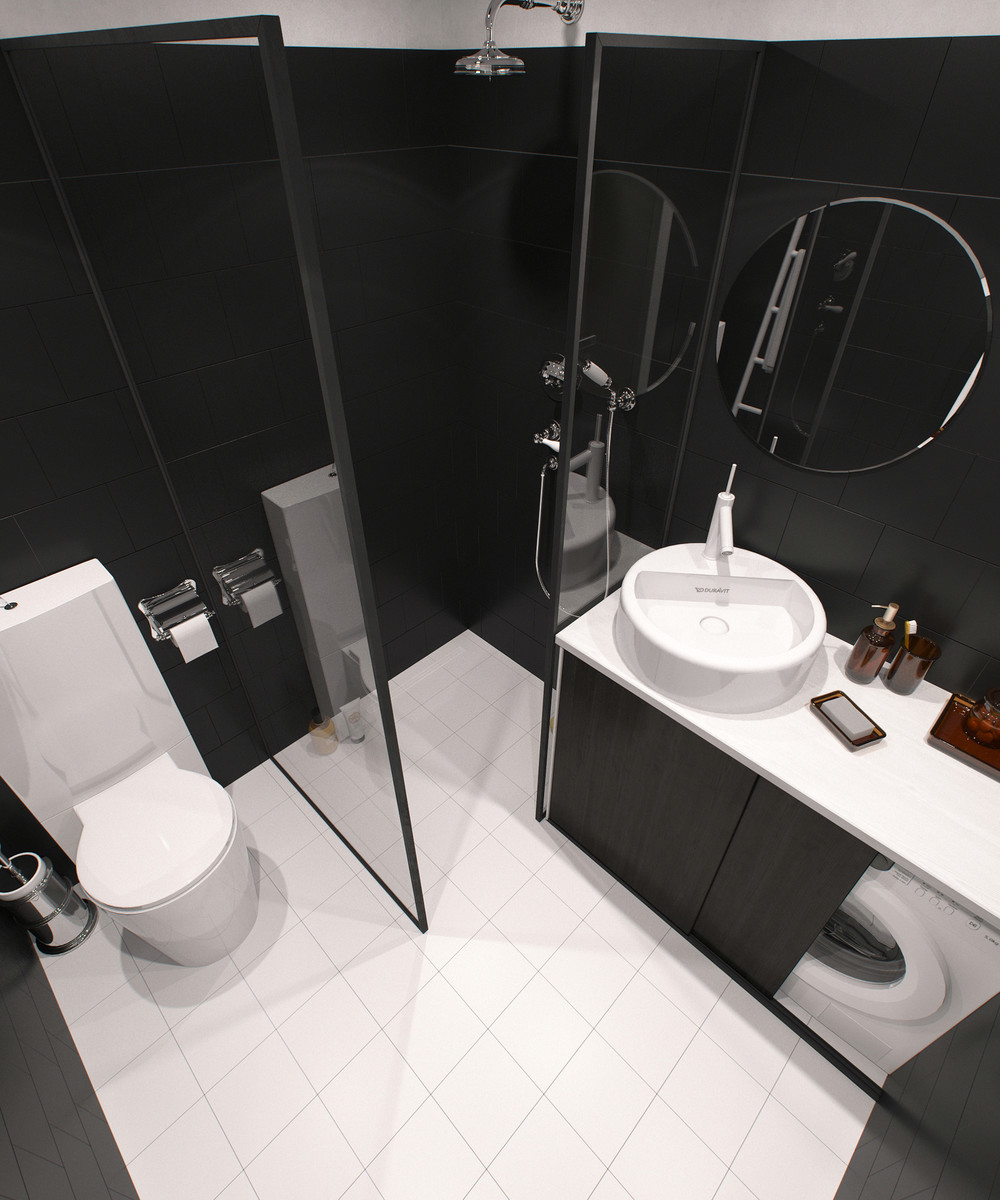 dark bathroom design idea