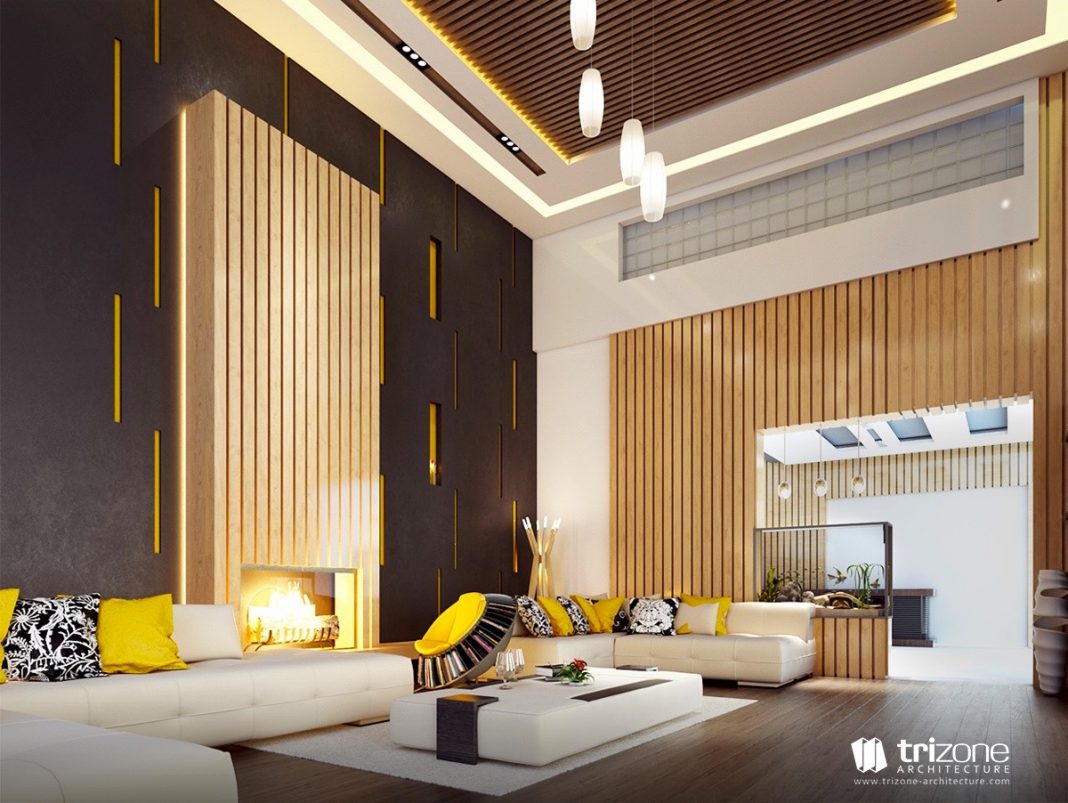 Gorgeous Living Room Design With Yellow Accents - RooHome
