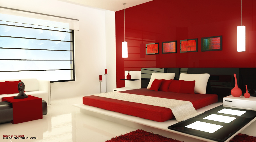 red bedroom design