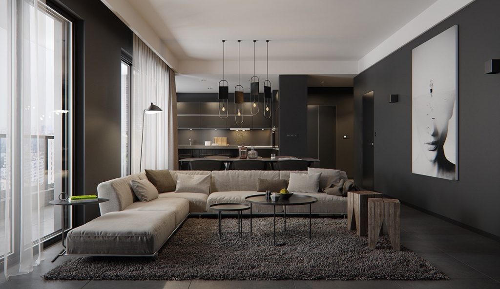 8 Living Room Interior Designs and Layout with Dramatic Dark Shades ...