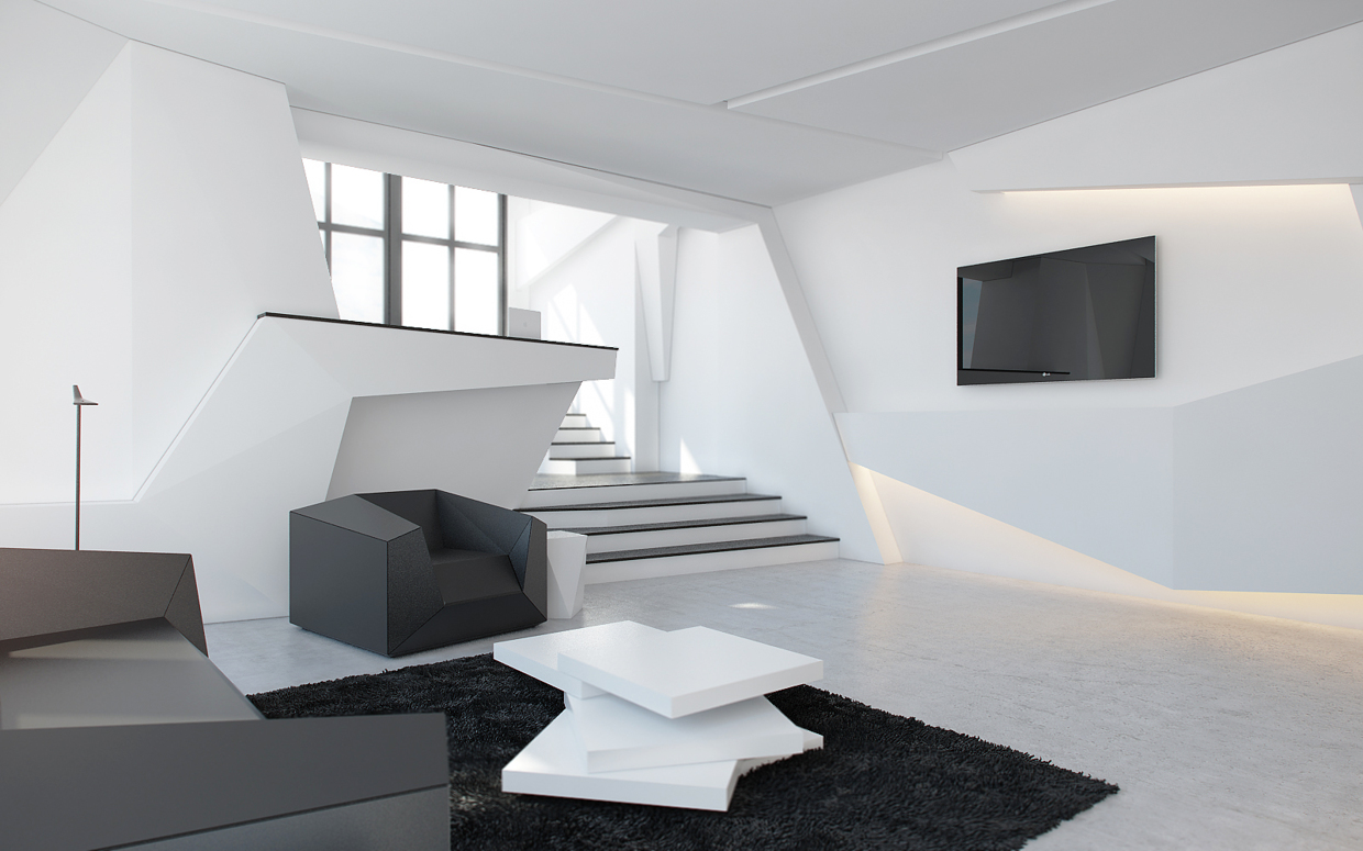 Black and white living room