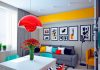 Colorful studio apartment design