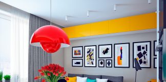Colorful studio apartment design