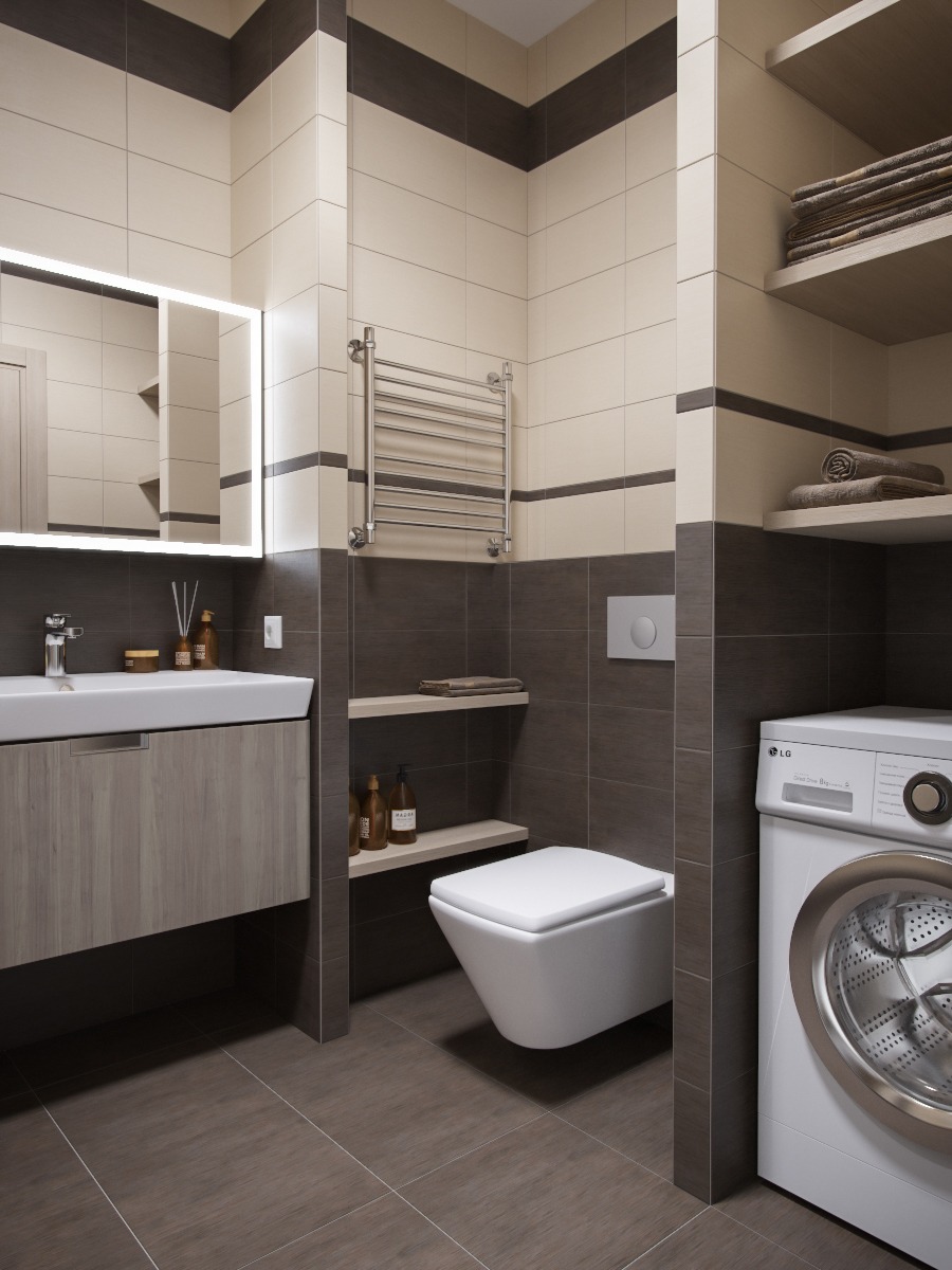 Minimalist concept small apartment design by igor glushan ... Modern fürdőszoba 2016