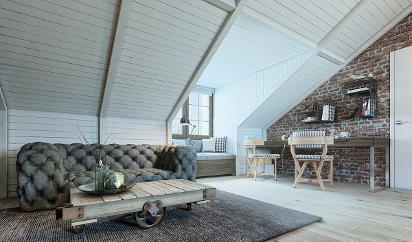 Boys nursery loft design shows study space