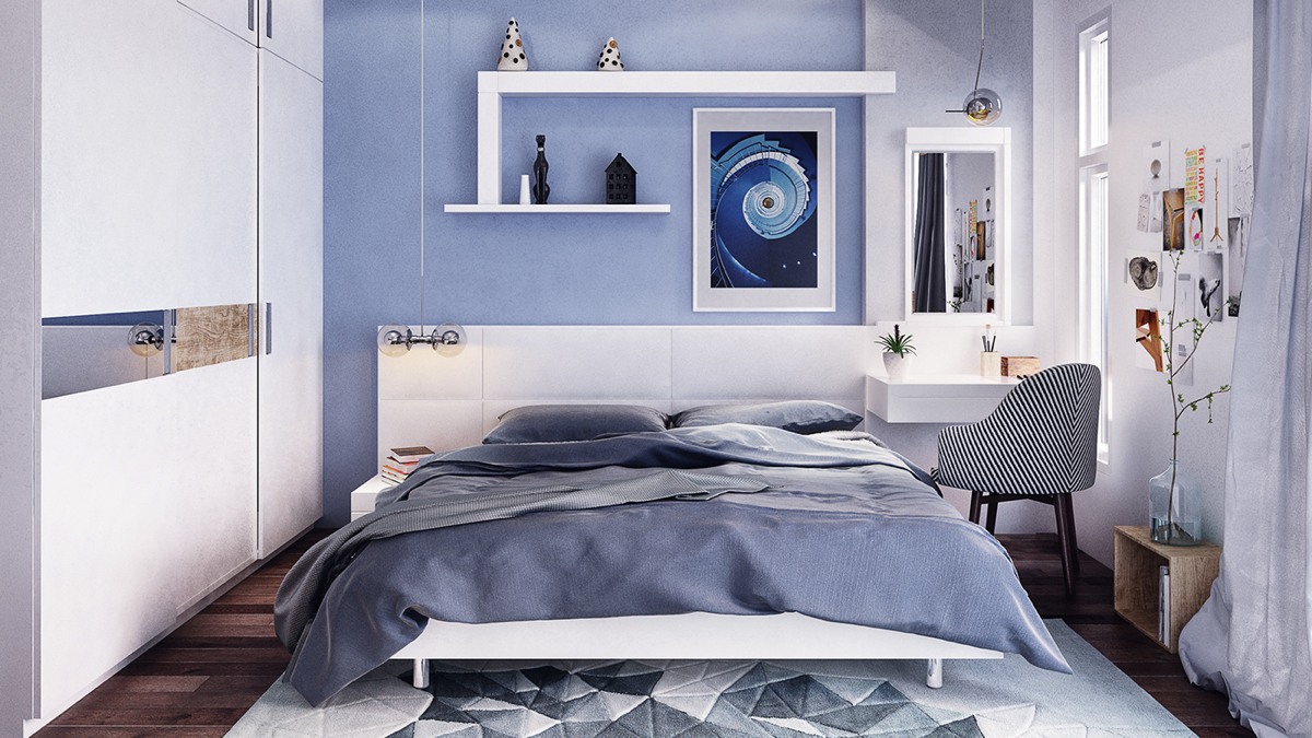 Blue bedroom design