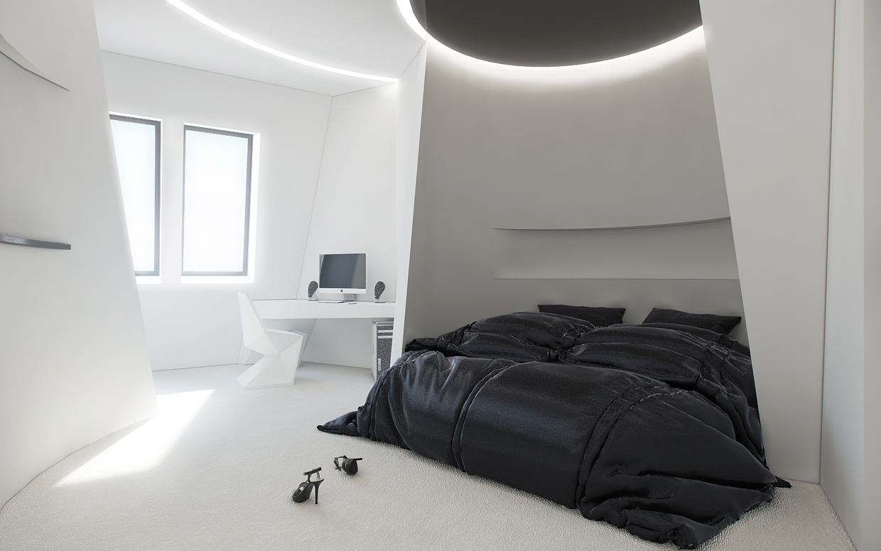 Black and white bedroom theme