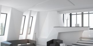 Futuristic living room interior design