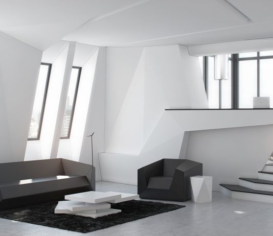 Futuristic living room interior design