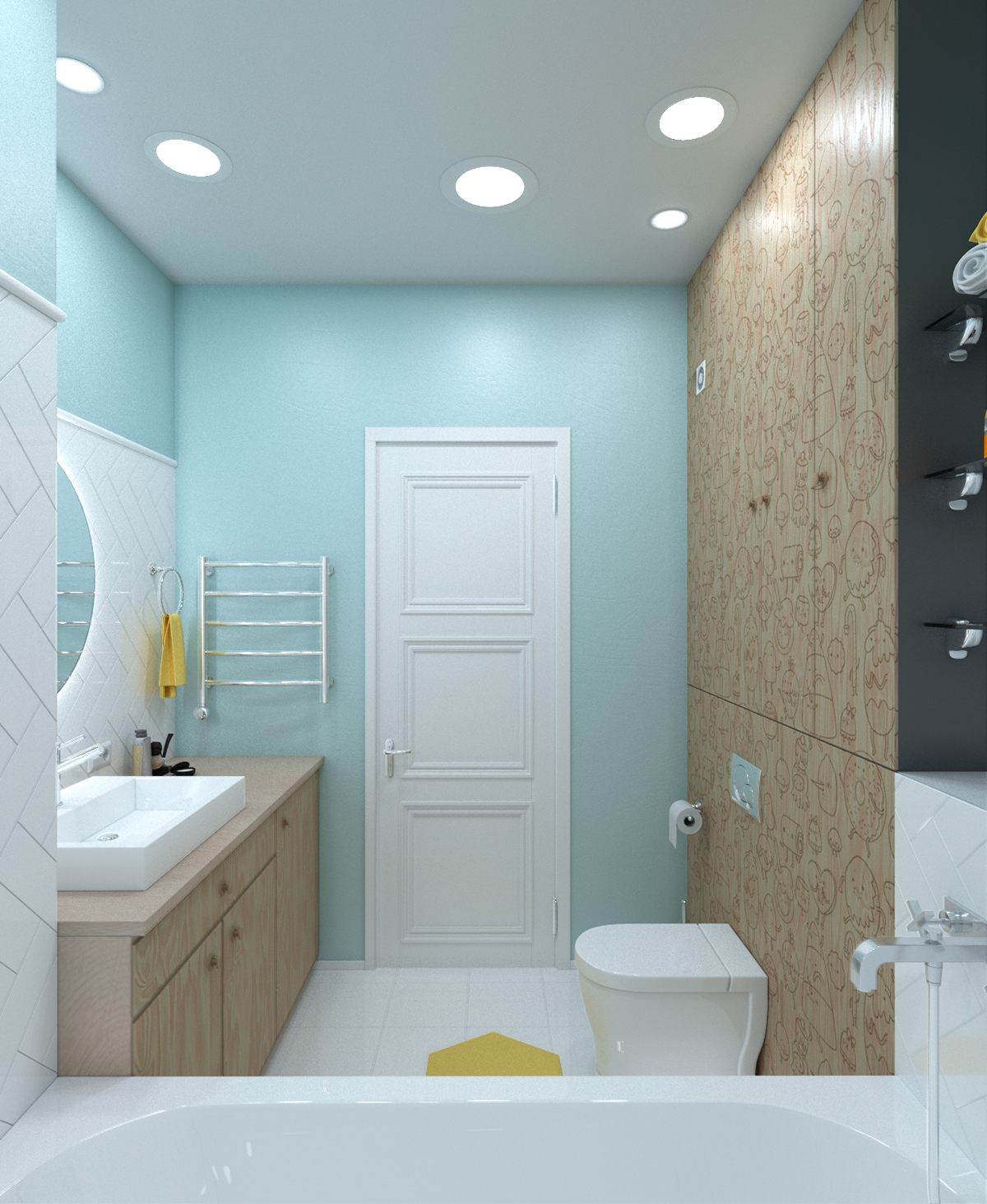 Colorful bathroom design