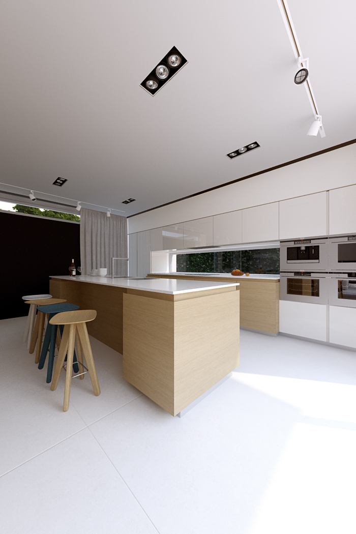 Modern white kitchen design