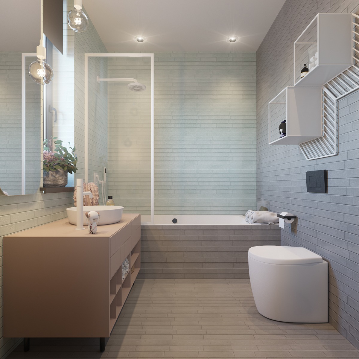 modern bathroom layout