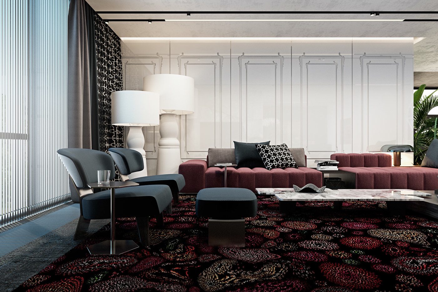 Luxurious living room interior design
