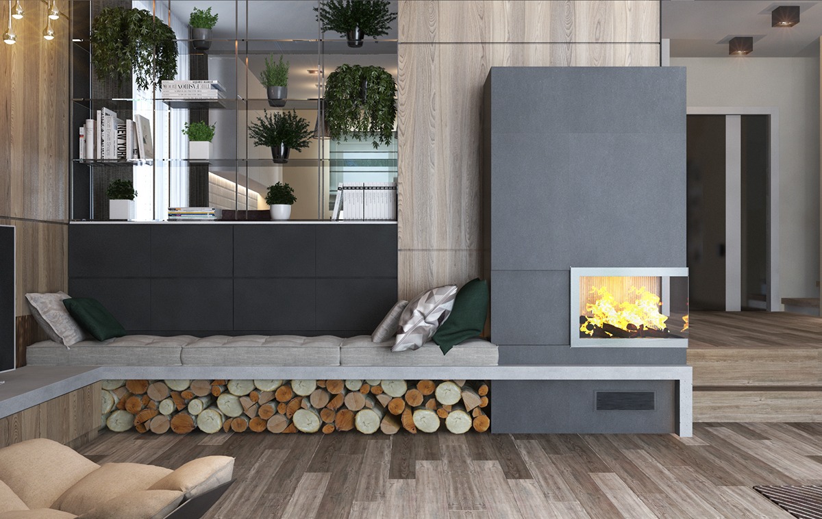 Modern fireplace