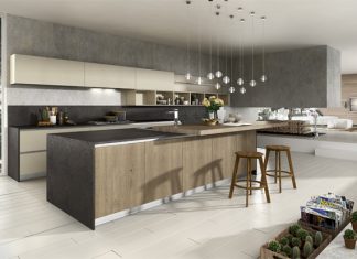 modern white and gray kitchen