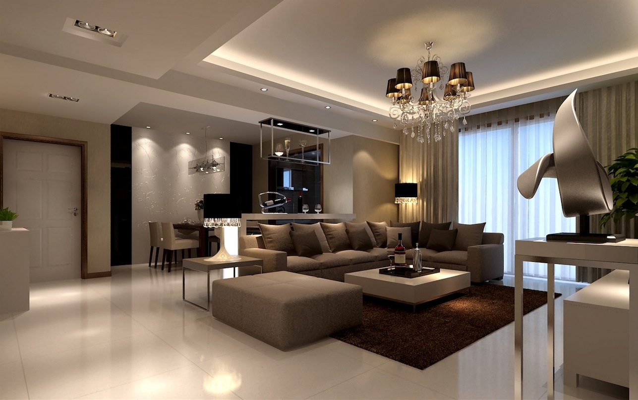 luxury brown living room