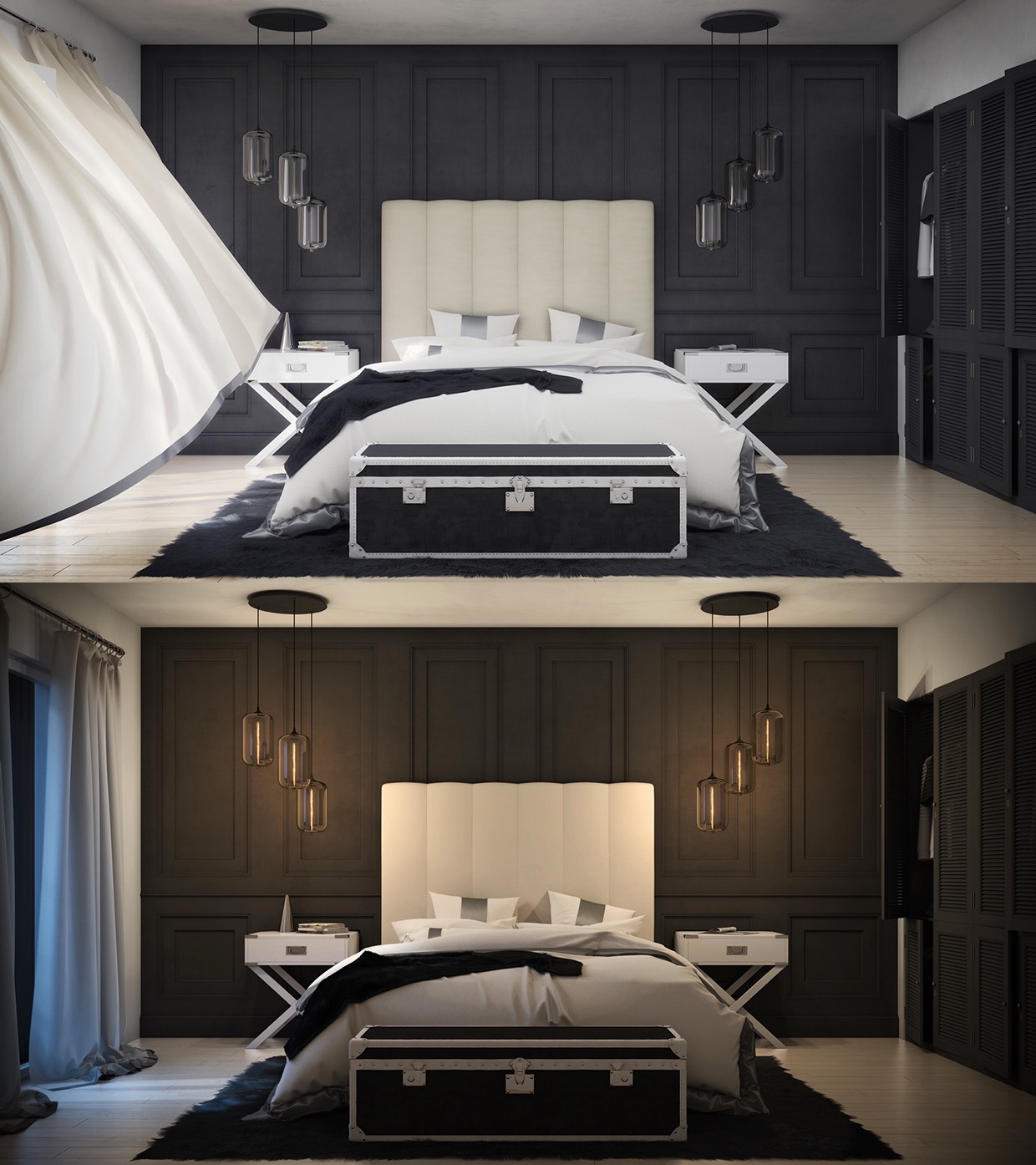 luxury dark color bedroom design