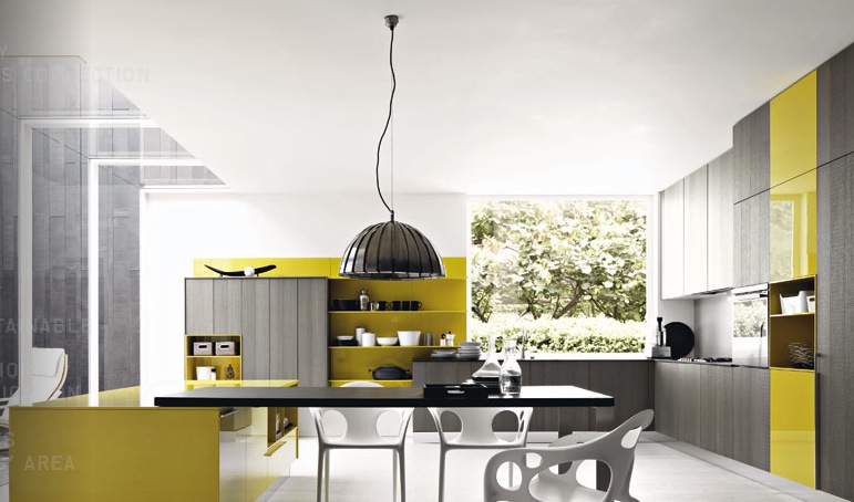 yellow modern kitchen design