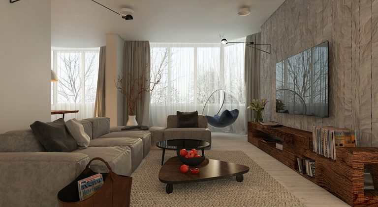 Modern Contemporary Living Room Design With Wall Texture Decoration ...