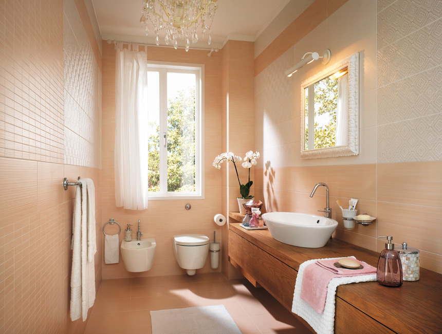 beige color bathroom wall decoration 