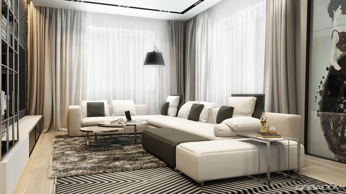 soft color living room design