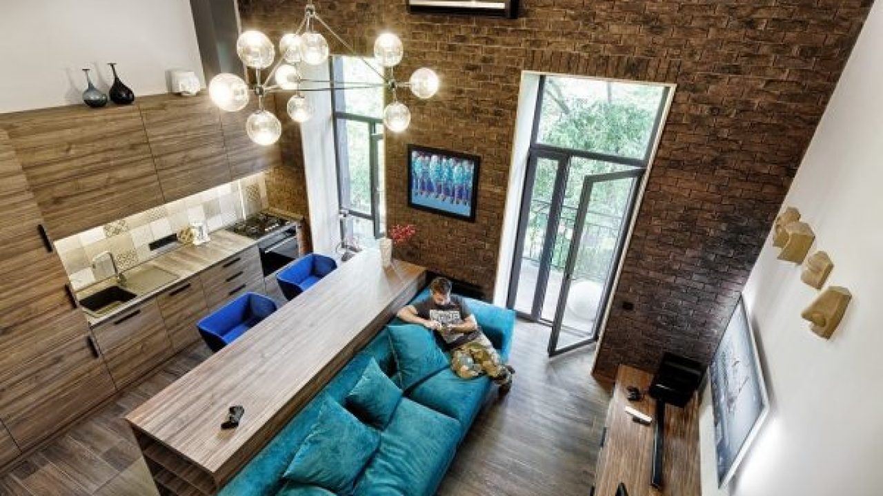 Industrial Loft Apartment Design With Brick And Wooden That Look Stunning Roohome