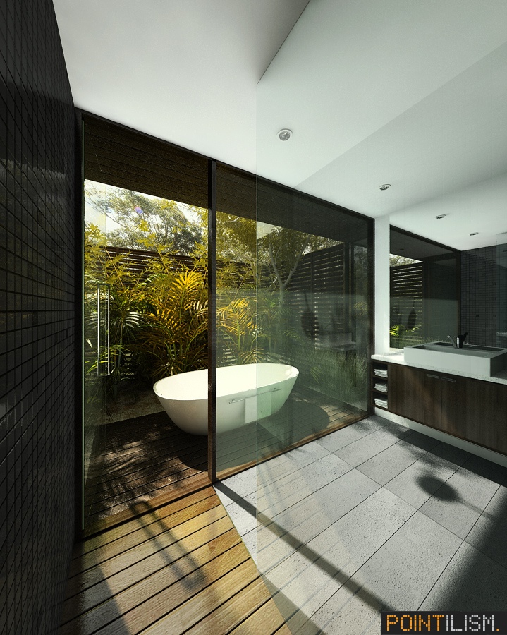 beautiful bathroom with bathtub design