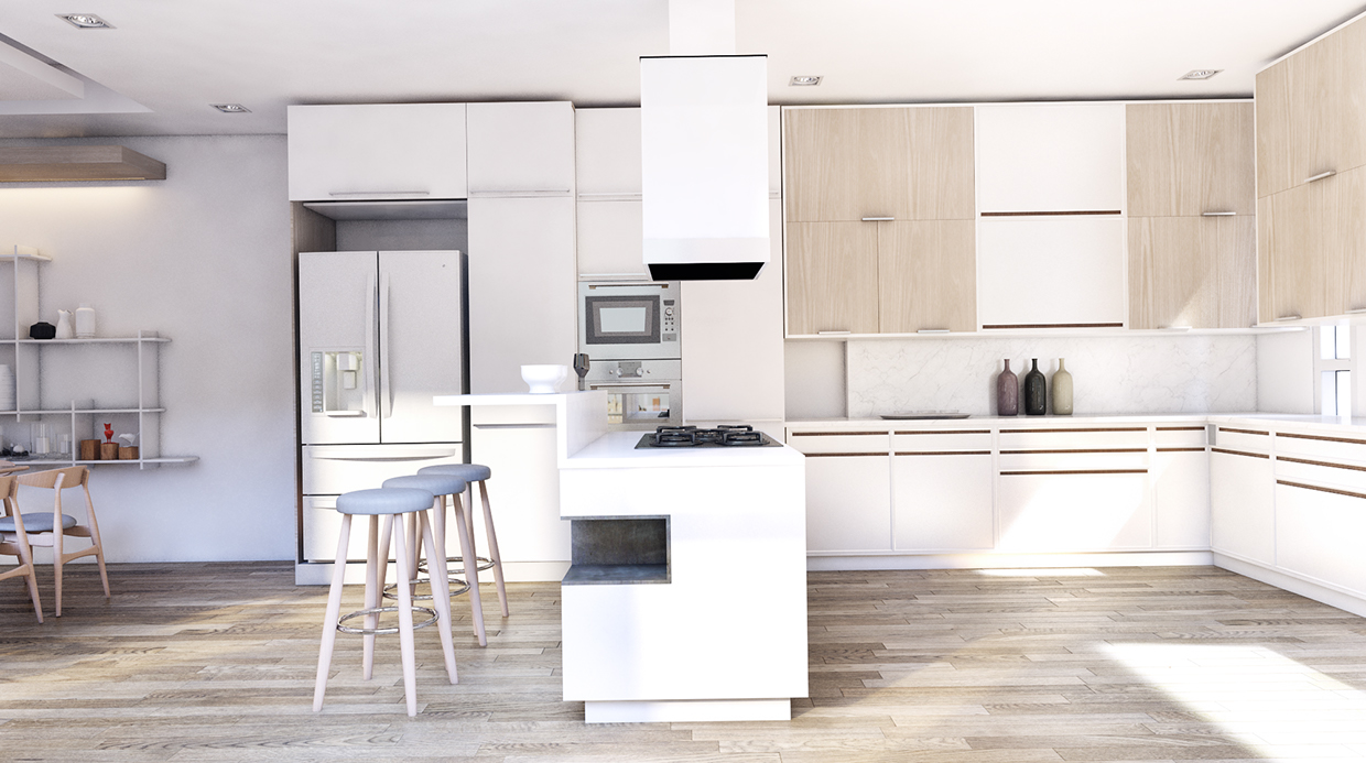 soft color kitchen design