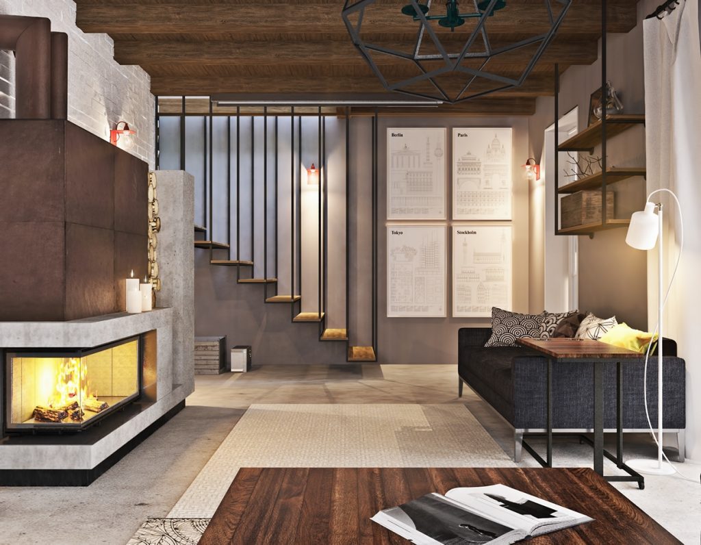 Picture of Studio Apartment Design With Industrial Decor Looks So Minimalist And ...