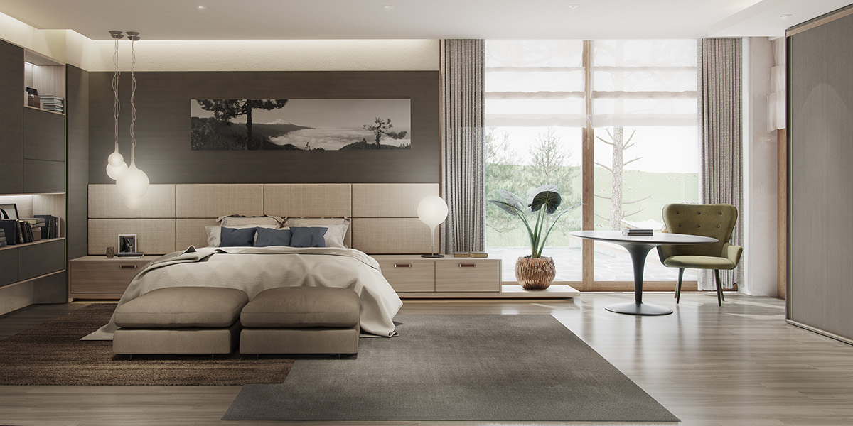 minimalist beige bedroom decorating ideas